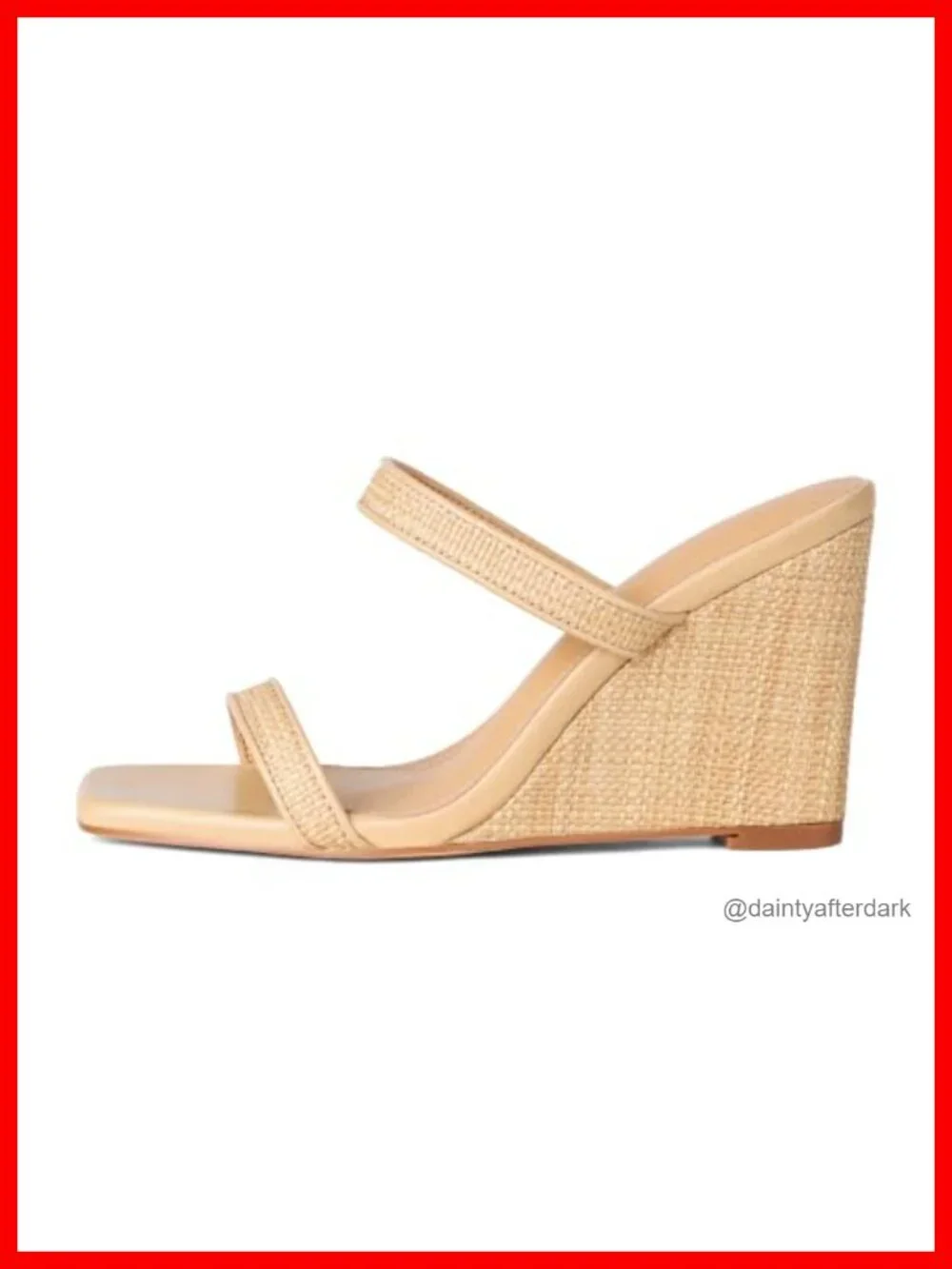 Women's Raffia Espadrille Wedge Sandals Square Open Toe Slip On Summer Beach